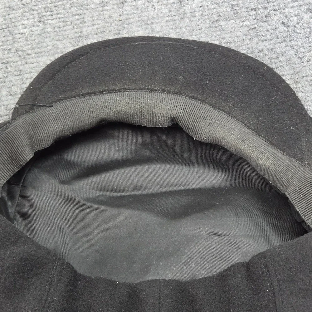 Italian Newsboy Hat 100% Cashmere Mens 7 3/8 Black Flat Cap Driver Hat Old Money